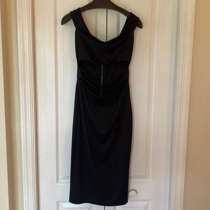 Bodycon black cut out dress with off shoulder straps size small